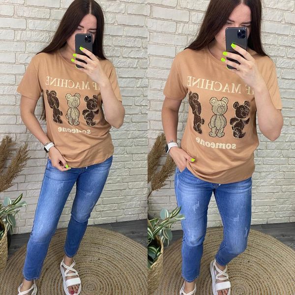 Стильная женская футболка, ткань "Котон" 48, 50, 52 размер 48 15156-48 фото
