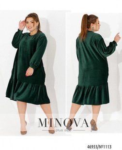 Лаконичное женское платье, ткань "Микровельвет" 56, 58, 60, 62 размер 56 12049-56 фото