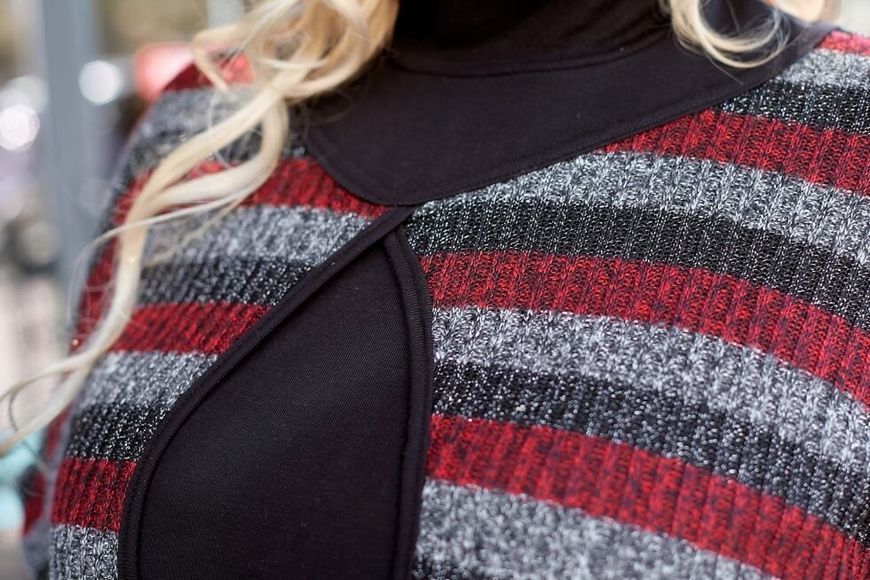 Стильный женский комплект Гольф+Жилетка, ткань "Машинная вязка+Трикотаж" 58, 66 размер 58 12570-58 фото