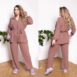Стильный женский костюм-тройка, ткань "Жатка" 50, 52, 58, 60, 62, 64 размер 50 14185-50 фото