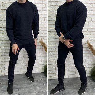 Стильный мужской свитер, ткань "Вязка" 58, 60, 62 размер 58 12138-58 фото