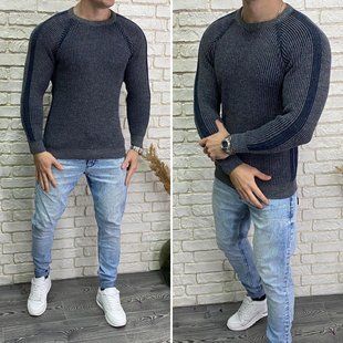 Стильный мужской свитер, ткань "Вязка" 46, 48 размер 46 12117-46 фото
