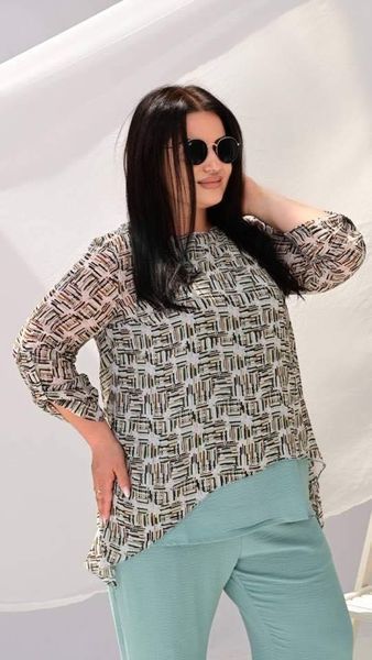 Стильный женский костюм-тройка, ткань "Жатка" 50, 52, 54, 56, 58, 60 размер 50 20082-50 фото