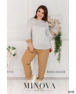 Красивый женский костюм двойка Кофта+Брюки, ткань "Трикотаж+Парка" 54, 56, 60, 64 размер 54 7250-54 фото