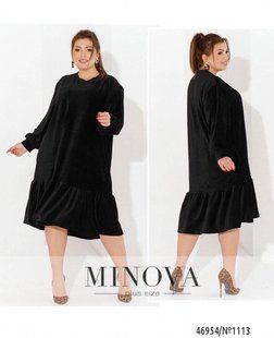 Лаконичное женское платье, ткань "Микровельвет" 58, 60, 62, 64 размер 58 12050-58 фото