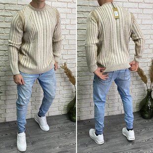 Стильный мужской свитер, ткань "Вязка" 50, 52 размер 50 12119-50 фото