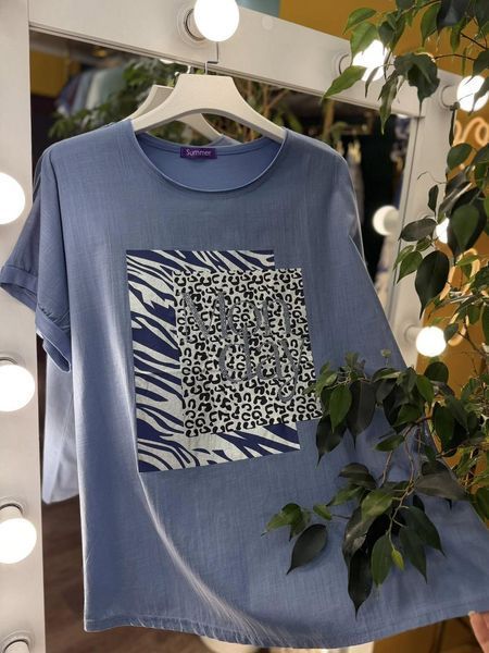 Элегантная женская футболка, ткань "Хлопок" 54, 56, 58 размер 54 22069-54 фото