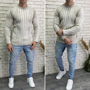 Стильный мужской свитер, ткань "Вязка" 46, 48, 50 размер 46 12120-46 фото