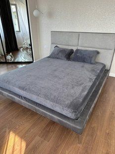 Вишукане простирадло на резинці 180x200, тканина "Велюр" 16510 фото