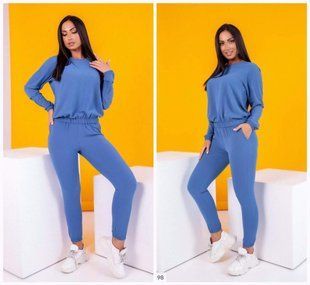 Шикарный женский костюм-двойка Кофта+Брюки "Креп Жатка" 44, 46, 48, 50 размер 44 7306-44 фото