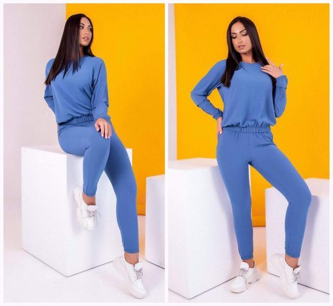 Шикарный женский костюм-двойка Кофта+Брюки "Креп Жатка" 44, 46, 48, 50 размер 44 7306-44 фото