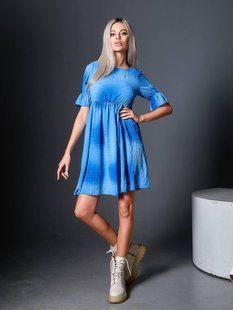 Романтична жіноча сукня, тканина "Жатка" 42, 44, 46 розмір 42 10927-42 фото