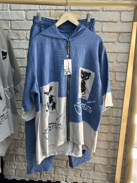 Стильный женский костюм, ткань "Жатка" размер 58 17811-58 фото
