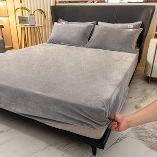 Вишукане простирадло на резинці 180x200, тканина "Велюр" 16512 фото