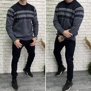 Стильный мужской свитер, ткань "Вязка" 48, 50, 52 размер 48 12141-48 фото