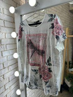 Невероятная женская футболка, ткань "Коттон+Вискоза" 54, 56 размер 54 14763-54 фото
