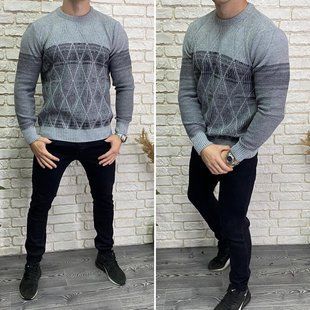 Стильный мужской свитер, ткань "Вязка" 48, 50, 52 размер 48 12124-48 фото