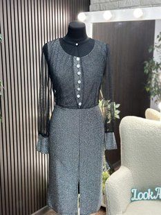 Стильное женское платье, ткань "Трикотаж Масло" размер 50 17009-50 фото