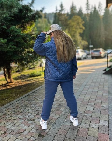Невероятный женский костюм на флисе, ткань "Трехнитка+плащевка" 48, 50, 52, 54, 56, 58 размер 48 16243-48 фото