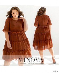 Нежное женское платье А-силуэта, ткань "Костюмка+Шифон " 48, 50, 56, 60 размер 48 11234-48 фото