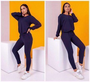 Стильный женский костюм-двойка Кофта+Брюки "Креп Жатка" 44, 46, 48, 50 размер 44 7307-44 фото