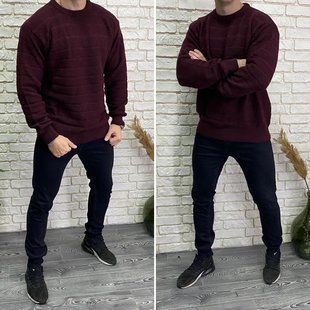 Стильный мужской свитер, ткань "Вязка" 56, 58, 60 размер 56 12143-56 фото