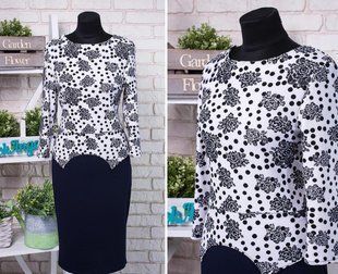 Изысканное женское платье, ткань "Трикотаж-кукурузки" 50, 52, 54, 56 размер 50 13526-50 фото