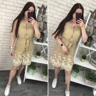 Стильное женское платье ткань "Коттон" 48, 50 размер 48 10844-48 фото
