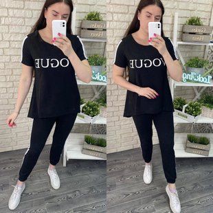 Стильный женский асимметричный костюм, ткань "Трикотаж" 48, 50 размер 48 10618-48 фото