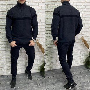 Стильный мужской свитер, ткань "Вязка" 50, 52, 54 размер 50 12127-50 фото