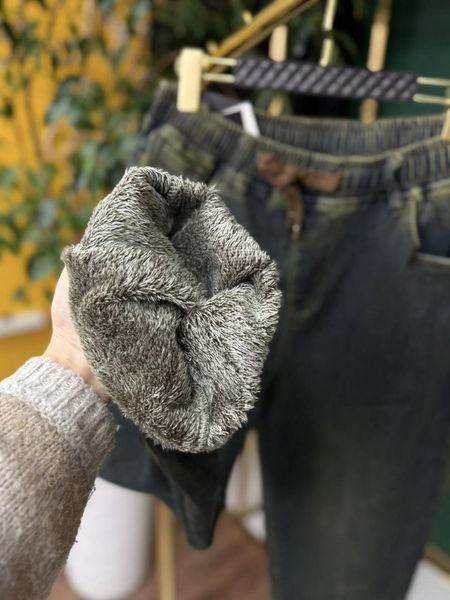 Теплі жіночі джинси на хутрі, тканина "Джинс" 50, 52, 54, 56, 58, 60 розмір 50 21163-50 фото