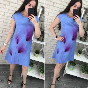Стильное женское летнее платье, ткань "Лен" 50, 52, 54, 56, 58, 60 размер 50 10939-50 фото