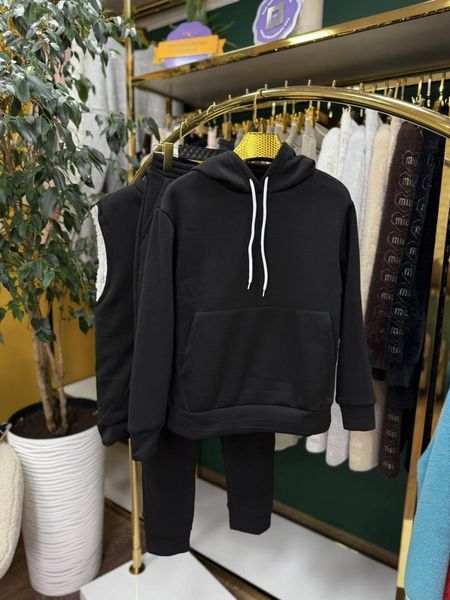 Теплый женский костюм тройка на флисе, ткань "Трикотаж" 44, 46, 48, 50, 52 размер 44 21248-44 фото