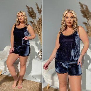 Невероятный женский комплект для дома, ткань "Королевский Велюр" 48, 50, 52, 54, 56 размер 48 8018-48 фото
