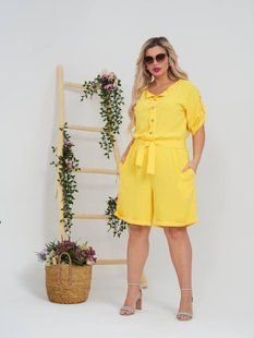Неймовірний жіночий комбінезон, тканина "Жатка" 48, 50, 52, 54, 56, 58, 60, 62, 64 розмір 48 17392-48 фото
