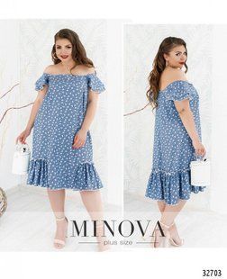 Изящное женское платье, ткань "Коттон" 48, 50, 52, 54 размер 48 11021-48 фото