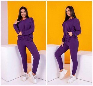 Стильный женский костюм-двойка Кофта+Брюки "Креп Жатка" 44, 46, 48, 50 размер 44 7309-44 фото