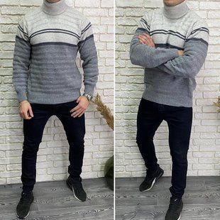 Стильный мужской свитер, ткань "Вязка" 52, 54, 56 размер 52 12129-52 фото