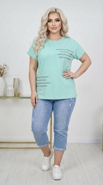 Стильна жіноча футболка, тканина "Коттон" 56, 58, 60, 62 розмір 56 22199-56 фото