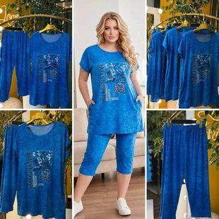 Стильний жіночий костюм, тканина "Трикотаж" 48, 50, 52, 54, 56, 58, 60, 62, 64, 66 розмір 48 21802-48 фото