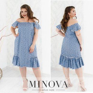 Изящное женское платье, ткань "Коттон" 48, 50, 52, 54 размер 48 11022-48 фото