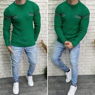 Стильный мужской свитер, ткань "Вязка" 48, 50 размер 48 12107-48 фото