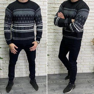 Стильный мужской свитер, ткань "Вязка" 48, 50 размер 48 12131-48 фото