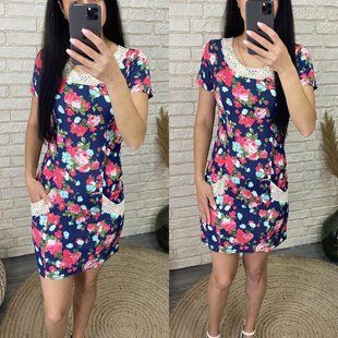 Очаровательное женское платье, ткань "Коттон" размер 42 14744-42 фото