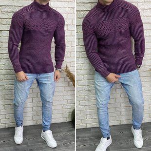 Стильный мужской свитер, ткань "Вязка" 46, 48 размер 46 12111-46 фото