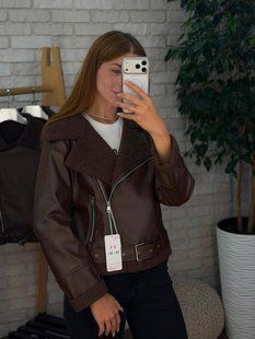Шикарна жіноча косуха, тканина "Еко-Шкіра" 50, 52, 54, 56, 58 розмір 50 22684-50 фото