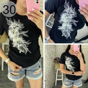 Модная женская Футболка №30 ткань "Трикотаж" 42, 44, 46 размер 42 10073-42 фото