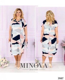 Витончена жіноча сукня OVERSIZE, тканина "Софт" 52, 54 розмір 52 11090-52 фото