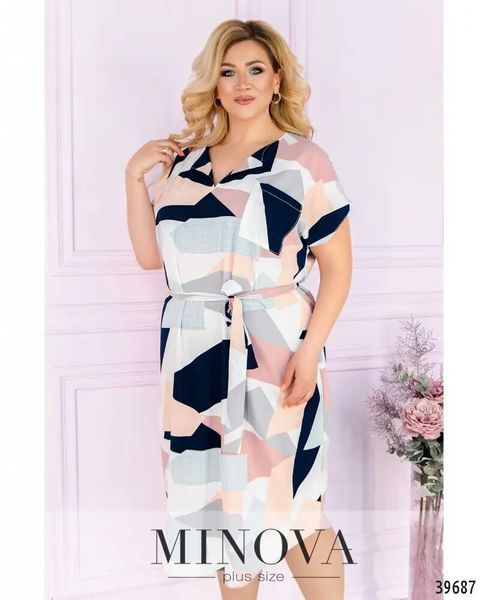 Утонченное женское платье OVERSIZE, ткань "Софт" 52, 54 размер 52 11090-52 фото