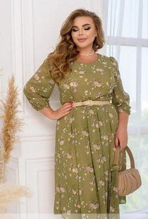 Стильна жіноча сукня, тканина "Шифон" 48, 50, 52, 54 розмір 48 16659-48 фото